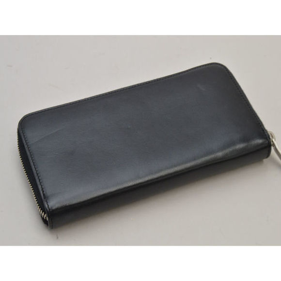 Saint Laurent Round Zipper Long Wallet Heart Studded Black - Picture 2 of 8